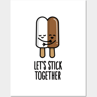 Let's stick together mixed marriage popsicle interracial couple Posters and Art